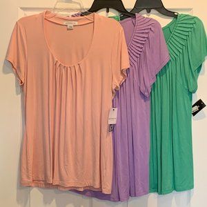 Liz Claiborne and (2) Style & Company Ladies Shirts - Size Large